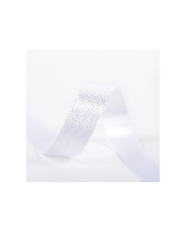 Ruban satin blanc polyester 38 mm