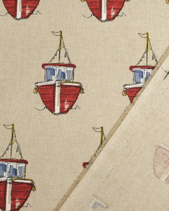 Tissu bateau de pêche aspect lin