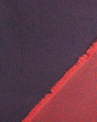  Tissu Jean rouge et bleu Tissé en france Mercerine - Mercerine