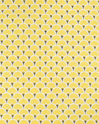 Coton eventails jaune -Tissu Coton imprimé