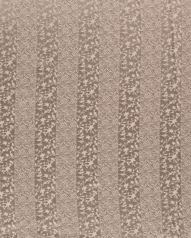 Tissu satin Fleur Et Zebre beige - Mercerine