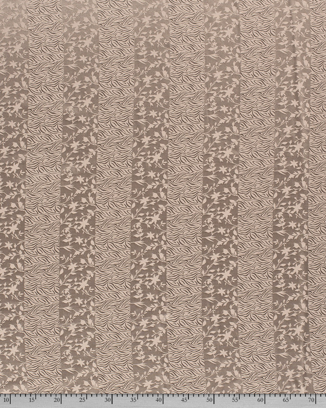 Tissu satin Fleur Et Zebre beige - Mercerine