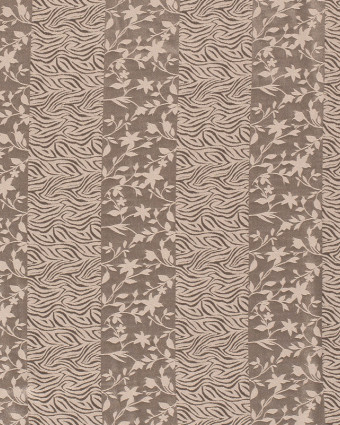 Tissu satin Fleur Et Zebre beige - Mercerine