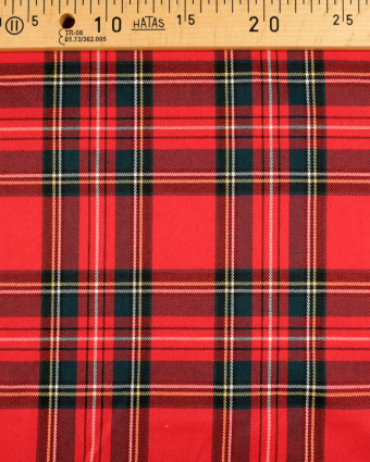  Tissu tartan rouge - 10cm -  Mercerine