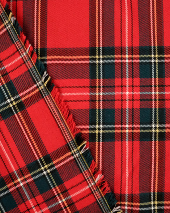  Tissu tartan rouge - 10cm -  Mercerine