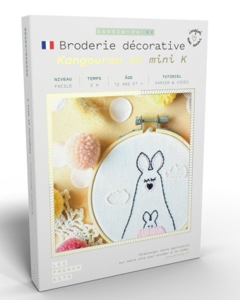 Kit créatif broderie - Kangourou et mini K - Mercerine