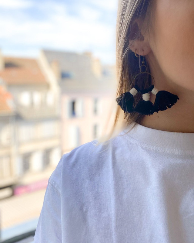 Kit DIY créatif - Boucles d’oreilles - Plumes & Pompons - Mercerine