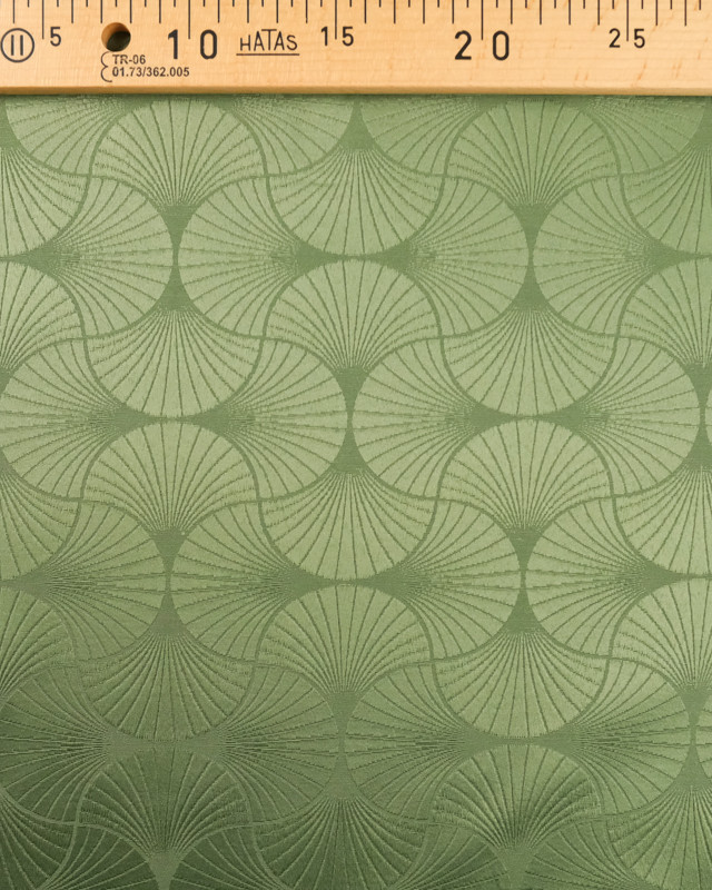 Tissu francais : Jacquard Freda vert - Mercerine