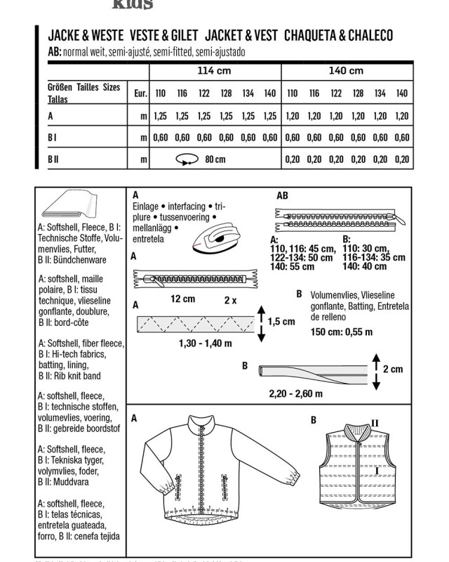 Patron de couture - Burda  9267 - Enfant - Veste