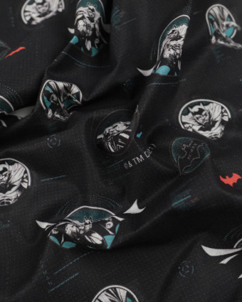 Tissu coton noir Batman Comics - Mercerine