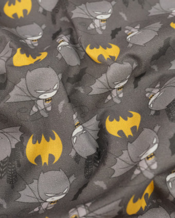 Tissu coton Batman figurines gris - Mercerine