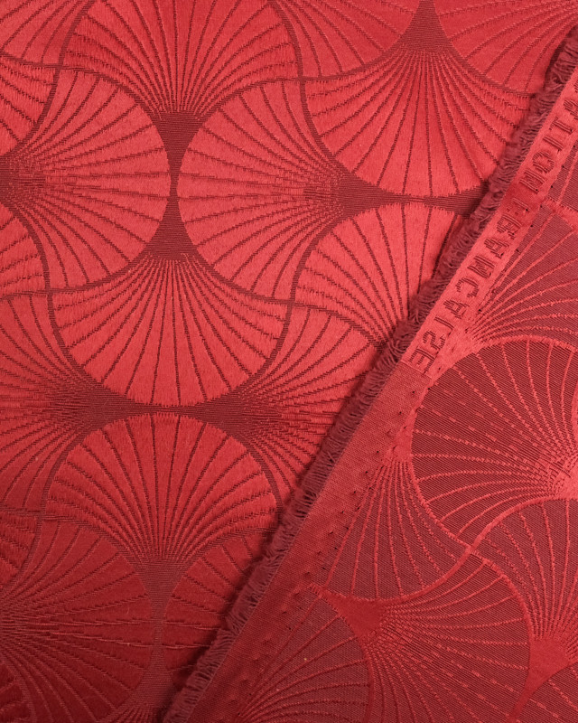 Tissu Jacquard : Freda rouge- Mercerine