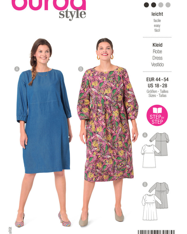 Patron couture - Robe - manches 3/4 - Burda 6058