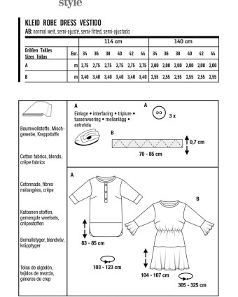 Patron de couture - Tunique - Robe à volants - Burda 6060