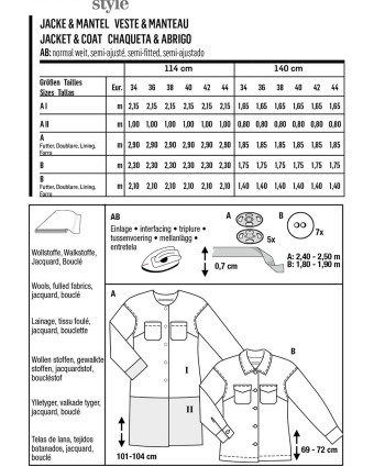 Patron couture - Manteau - Surchemise - Burda 6069