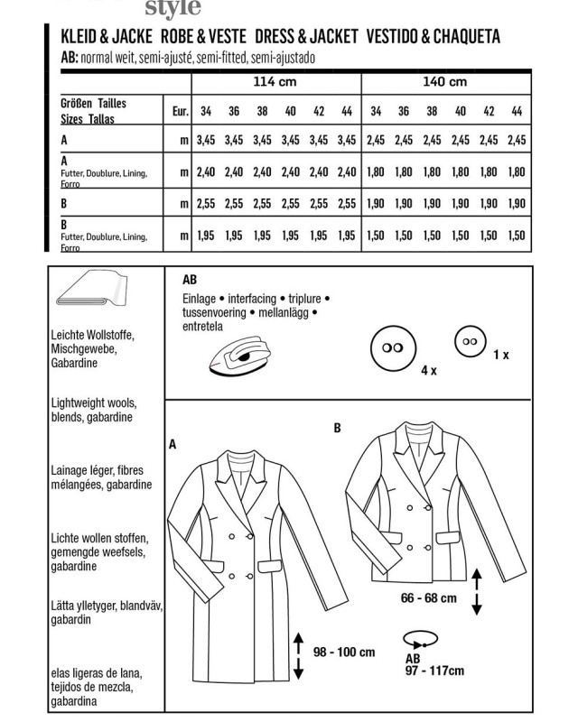 Patron couture - Robe blazer - Veste croisée - Burda 6078