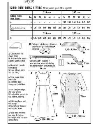 Patron de couture - Robe à jupe ample / robe fourreau dentelle - Burda 6083