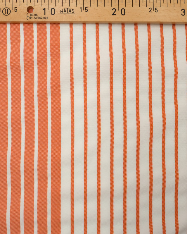 Tissu au mètre : Toile Transat Anti UV rayure Orange - Mercerine