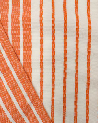 Tissu au mètre : Toile Transat Anti UV rayure Orange - Mercerine