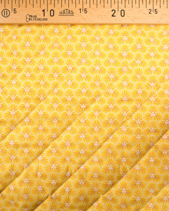 Tissu matelassé : coton imprimé Riad Jaune Oeko-tex - Mercerine