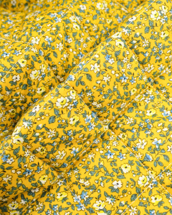 Tissu imprimé : coton matelassé Leonie Jaune Oeko-tex - Mercerine