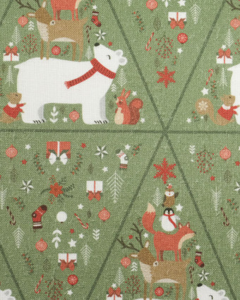 Tissu de Noël imprimé : Ours blanc - Mercerine